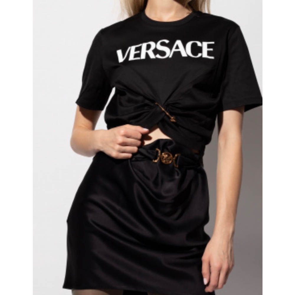 Versace BLACK Logo T-shirt - Saint Barth